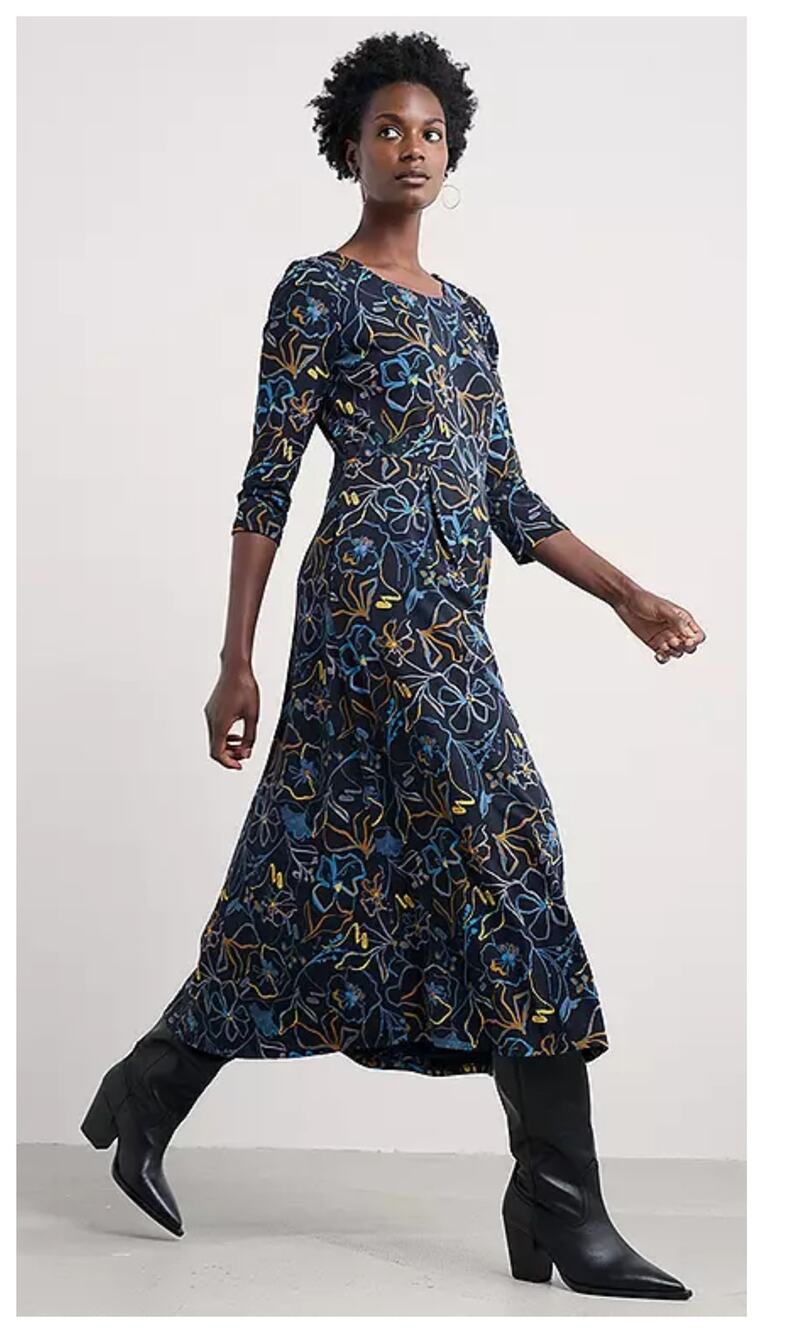 NEW Seasalt Cornwall Navy Veronica Midi Dress Size US/10